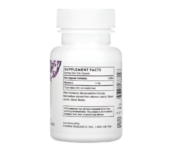 Thorne, Melaton-3, 60 Capsules