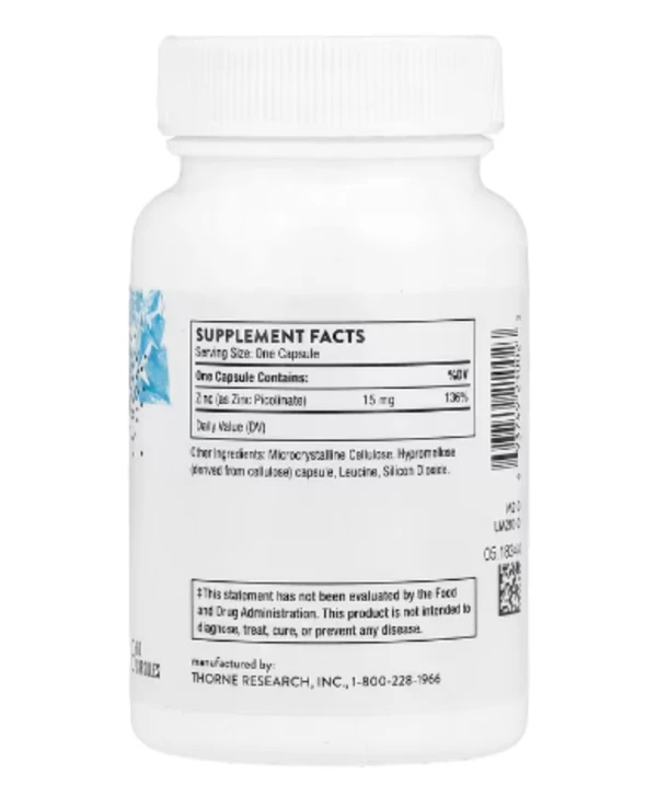 Thorne, Zinc Picolinate, 15 mg, 60 Capsules