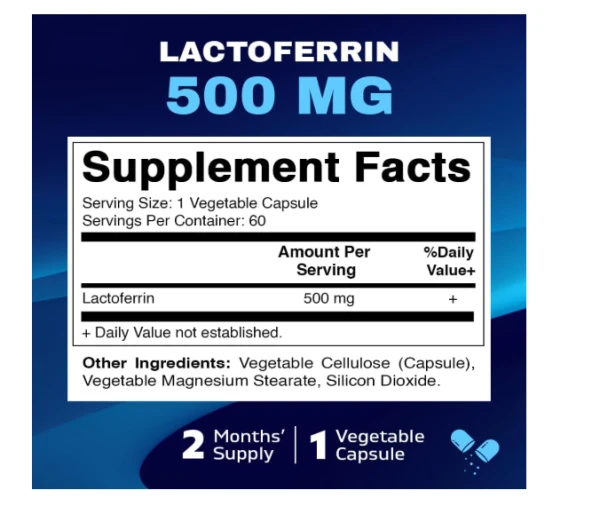 Vitamatic, Lactoferrin, 500  mg, 60 Vegetable Capsules