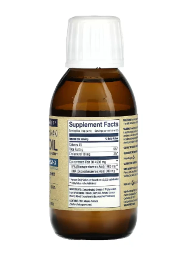 Wiley's Finest, Wild Alaskan Fish Oil, Peak Omega-3, Natural Lemon, 2,300 mg, 4.23 fl oz (125 ml)
