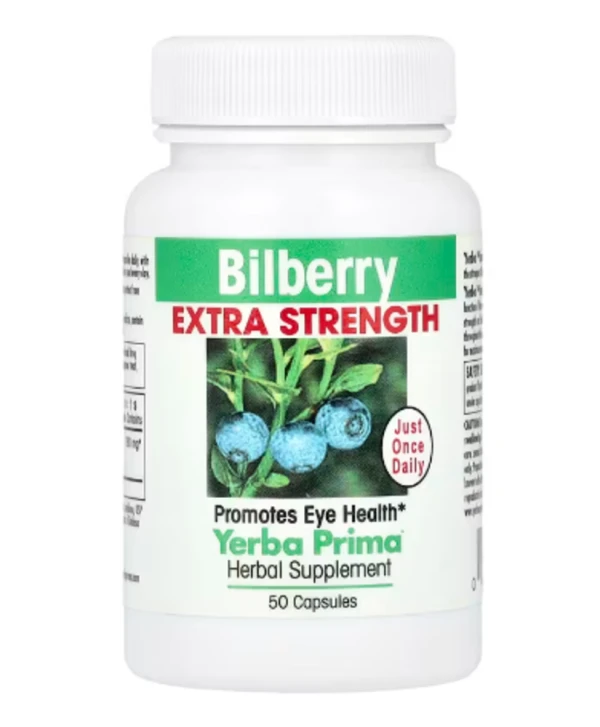 Yerba Prima, Bilberry Extra Strength, 50 Capsules