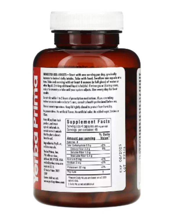 Yerba Prima, Psyllium Husks Veg Caps, 180 Capsules